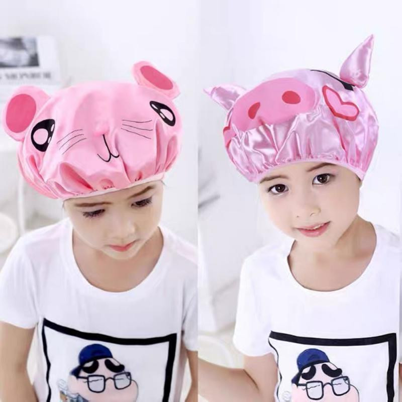 1 kom. Crtana debela vodootporna kapa za kupanje Dvoslojna navlaka za kosu za tuširanje Dječji pribor Kapa za tuširanje Kapa za kupanje Šešir za djecu