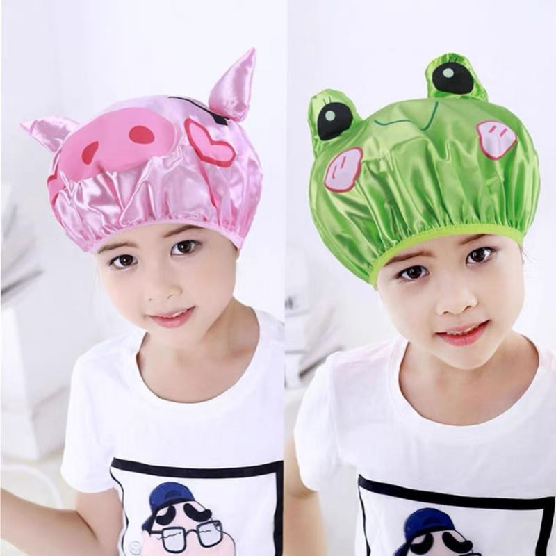 1 kom. Crtana debela vodootporna kapa za kupanje Dvoslojna navlaka za kosu za tuširanje Dječji pribor Kapa za tuširanje Kapa za kupanje Šešir za djecu