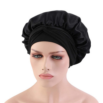 Σατέν καπέλο Hair Night Fashion Bonnets σάουνας Αξεσουάρ μπάνιου Καπάκι μπάνιου τύπου ελαστικό λουράκι για γυναίκες