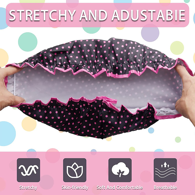 Ūdensnecaurlaidīga sieviešu dušas cepure gariem matiem, meitenes plastmasas dušas cepures Leoparda vannas cepure Vannas istabas piederumi