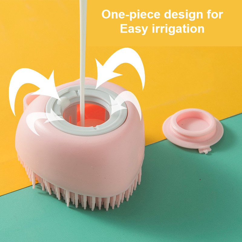 Magic Silikona dušas birstes Daudzfunkcionāla mājdzīvnieku mazuļu vannas šampūna birste masāžas beršanas birste var saturēt dušas želejas šķidrumu