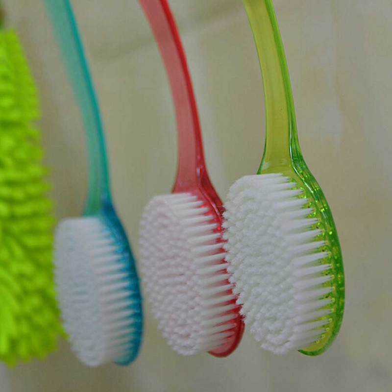 36,5x7x3cm plastmasas vannas birste ar garu rokturi, skruberis ādas masāžas birste Muguras berzes birste vannas tīrīšanas rīks 3 krāsas