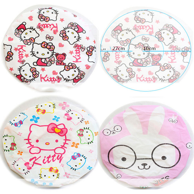 Kape za tuširanje u 9 boja Crtani šareni pokrivač za kosu za tuširanje Odrasli Vodootporna kapa s elastičnom trakom za kupanje SPA kapa Ženska dječja kosa