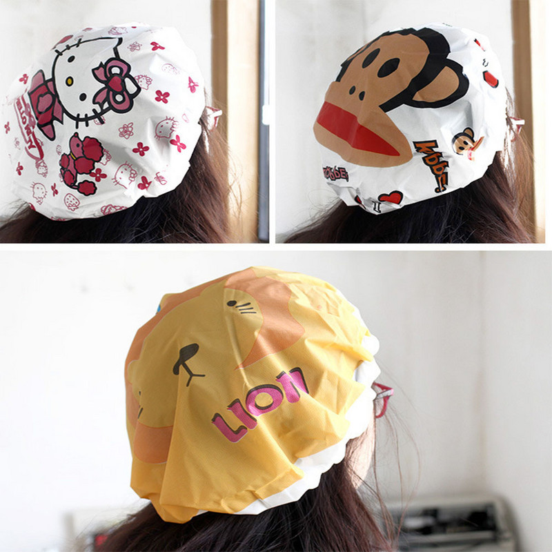 Kape za tuširanje u 9 boja Crtani šareni pokrivač za kosu za tuširanje Odrasli Vodootporna kapa s elastičnom trakom za kupanje SPA kapa Ženska dječja kosa