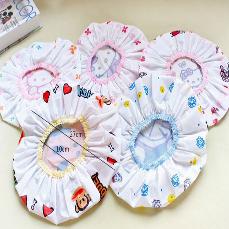 Kape za tuširanje u 9 boja Crtani šareni pokrivač za kosu za tuširanje Odrasli Vodootporna kapa s elastičnom trakom za kupanje SPA kapa Ženska dječja kosa