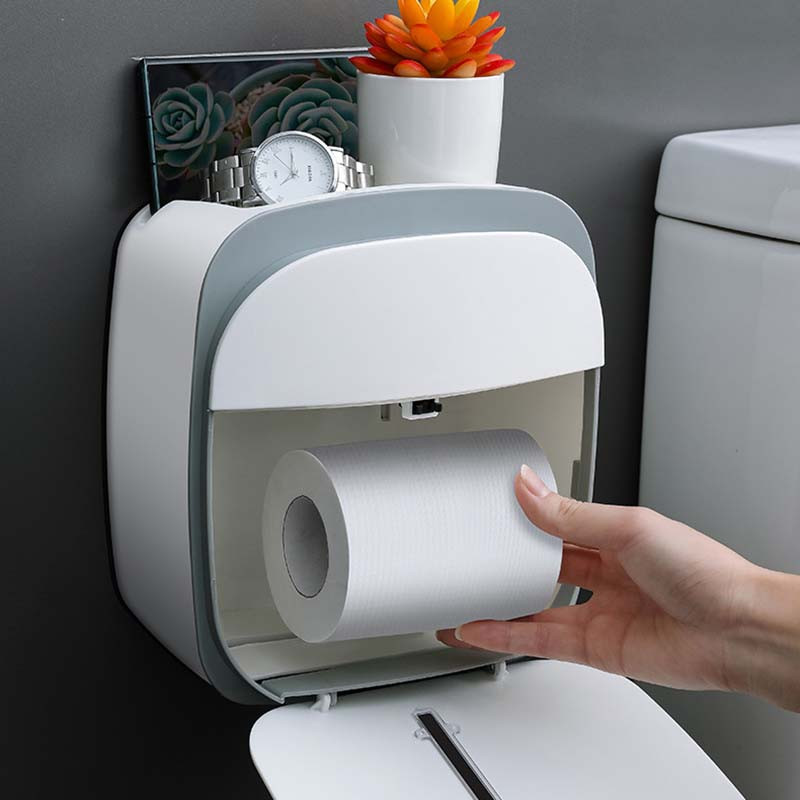 Višenamjenski držač toaletnog papira Zidni nosač Vodootporna kutija za pohranu toaletnih maramica Dvoslojna kutija za toaletne marame Kupaonski pribor