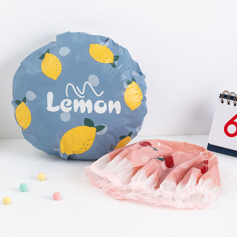 Modna vodootporna voćna kapa za kupanje u 6 boja, elastična kapa za tuširanje, navlaka za kosu za glavu za kupanje za višekratnu upotrebu za žene pribor za tuširanje