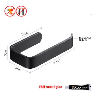 Saldu turētājs tualetes papīra turētājs statīvs dvieļu turētājs akrils pie sienas stiprināms vannas istabas plaukts virtuves rullopapīra statīvs melns pakaramais