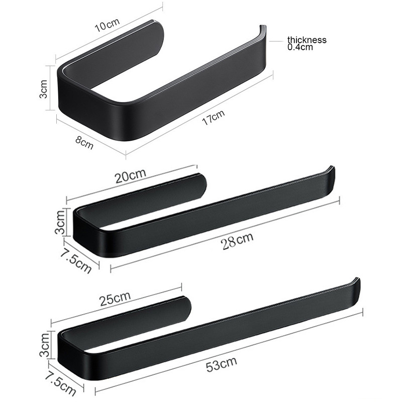 Saldu turētājs tualetes papīra turētājs statīvs dvieļu turētājs akrils pie sienas stiprināms vannas istabas plaukts virtuves rullopapīra statīvs melns pakaramais