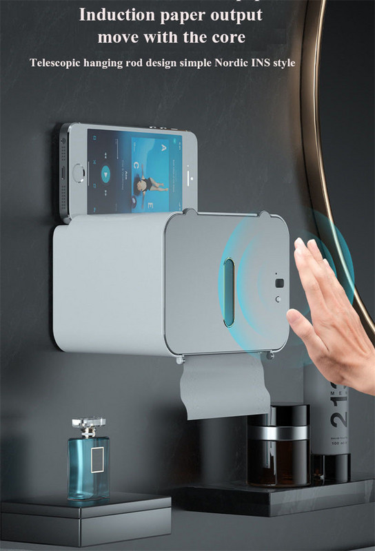 Vodootporni držač papira koji se ne buši Stalak za toaletni papir Držač papirnih maramica za montiranje na zid Indukcijska automatska kutija za papirne maramice Potrepštine za pametnu kuću