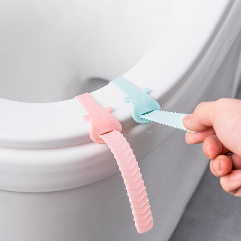 Silikonski podizač navlake za WC školjku u obliku simpatične krave Closestool Ručka navlake za sanitarnu sjedalicu Podesivi uređaj za podizanje poklopca WC školjke