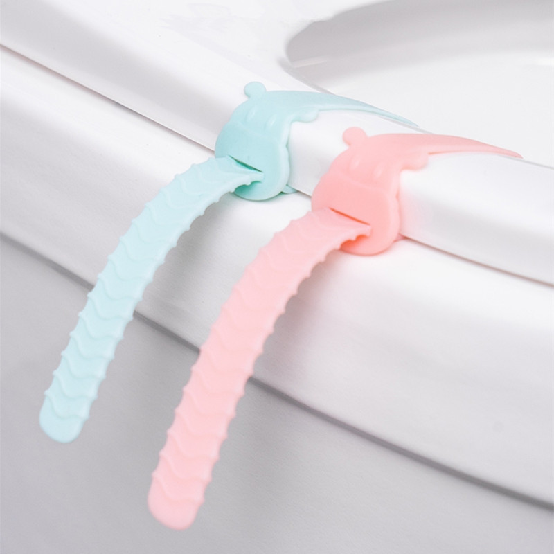 Silikonski podizač navlake za WC školjku u obliku simpatične krave Closestool Ručka navlake za sanitarnu sjedalicu Podesivi uređaj za podizanje poklopca WC školjke