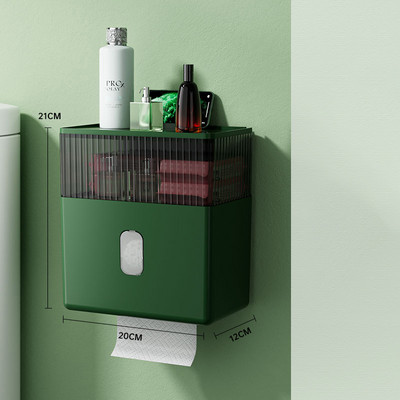 Zidni držač toaletnog papira Višenamjenska vodootporna kutija za pohranu toaletnih maramica Organizator za role papira Kupaonski pribor