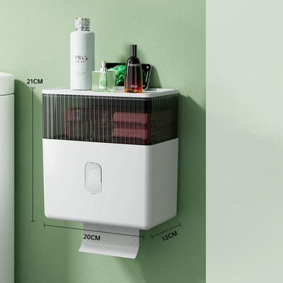 Zidni držač toaletnog papira Višenamjenska vodootporna kutija za pohranu toaletnih maramica Organizator za role papira Kupaonski pribor