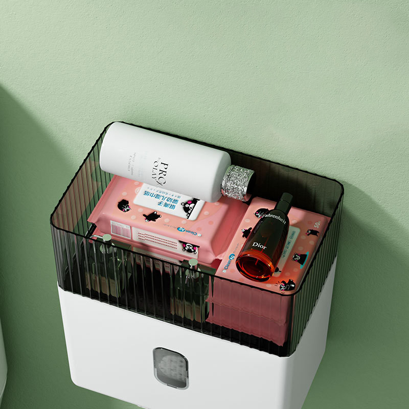 Zidni držač toaletnog papira Višenamjenska vodootporna kutija za pohranu toaletnih maramica Organizator za role papira Kupaonski pribor