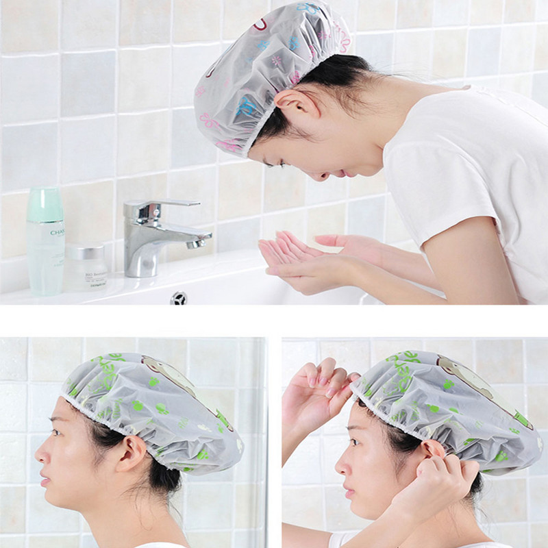Vienreizējās lietošanas ūdensnecaurlaidīga dušas cepure EVA bieza elastīga vannas cepure vannas cepure sievietēm spa peldēšanās aksesuārs frizētava Vannas istaba
