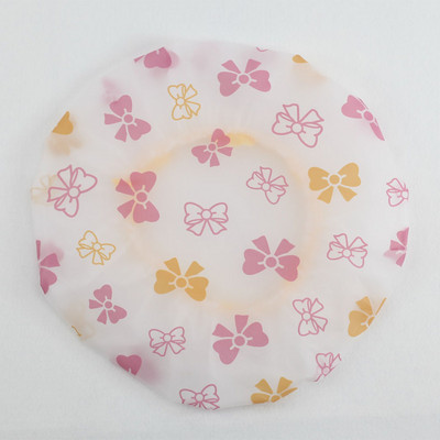 PVC dušas vāciņš Ūdensizturīgs augstas kvalitātes matu salons elastīgs sabiezināts sievietēm vannas cepure Vannas istabas produkti ar sirds loku apdrukāta peldēšanās