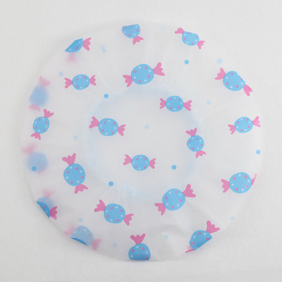 PVC dušas vāciņš Ūdensizturīgs augstas kvalitātes matu salons elastīgs sabiezināts sievietēm vannas cepure Vannas istabas produkti ar sirds loku apdrukāta peldēšanās