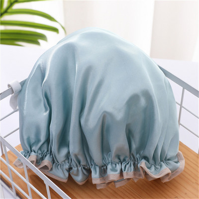 Vrhunska vodootporna satenska kapa za tuširanje u 14 boja Deblja noćna kapa Kapa za tuširanje za čišćenje doma Kemoterapija Ružičasto Plava Crna