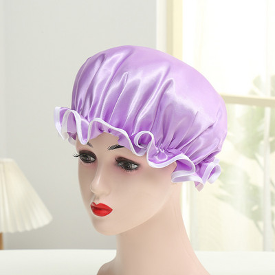 Jaunākā sieviešu modes elastīgā josla, satīna zīdaina pārsegu miega vāciņš sievietēm vīriešiem unisex matu kopšanai, pārsegs nakts vāciņš, satīna vannas vāciņš