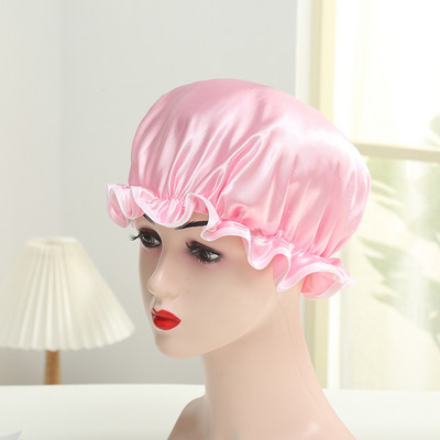 Jaunākā sieviešu modes elastīgā josla, satīna zīdaina pārsegu miega vāciņš sievietēm vīriešiem unisex matu kopšanai, pārsegs nakts vāciņš, satīna vannas vāciņš