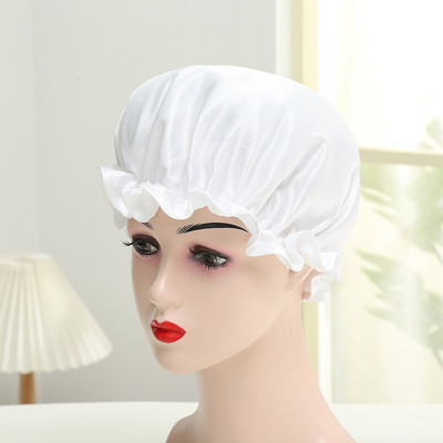 Jaunākā sieviešu modes elastīgā josla, satīna zīdaina pārsegu miega vāciņš sievietēm vīriešiem unisex matu kopšanai, pārsegs nakts vāciņš, satīna vannas vāciņš