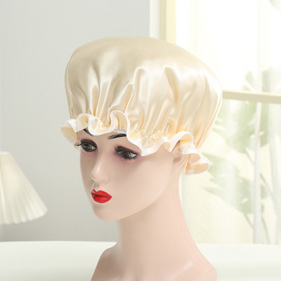 Jaunākā sieviešu modes elastīgā josla, satīna zīdaina pārsegu miega vāciņš sievietēm vīriešiem unisex matu kopšanai, pārsegs nakts vāciņš, satīna vannas vāciņš