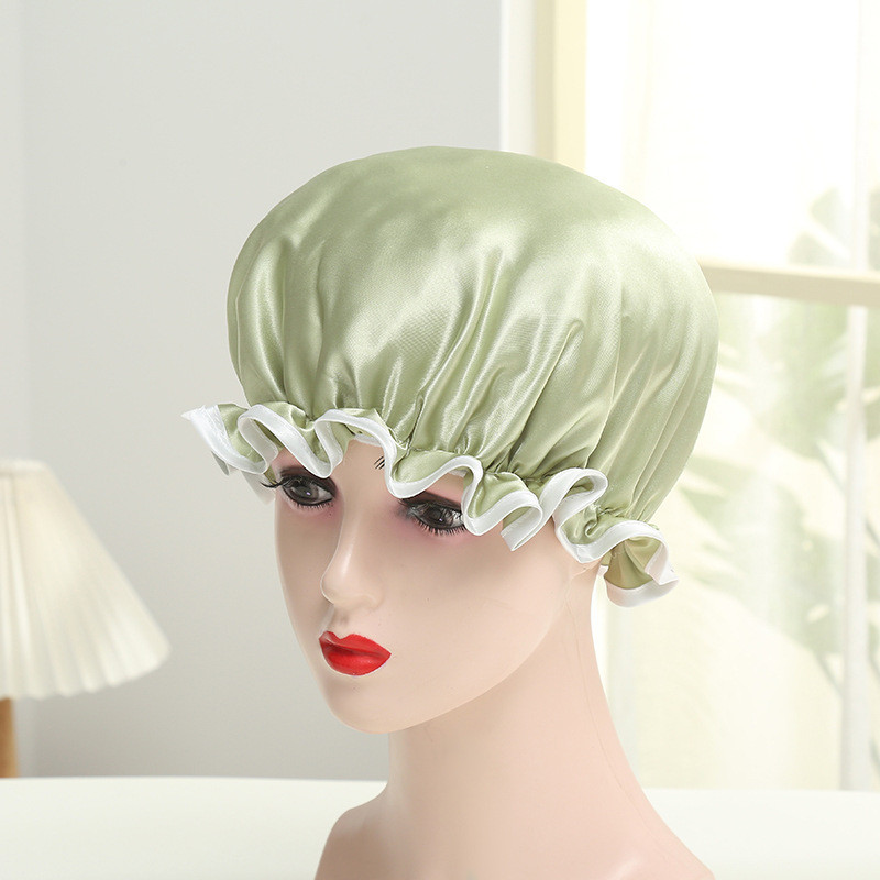 Jaunākā sieviešu modes elastīgā josla, satīna zīdaina pārsegu miega vāciņš sievietēm vīriešiem unisex matu kopšanai, pārsegs nakts vāciņš, satīna vannas vāciņš