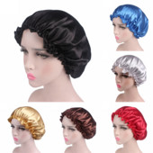 Adjust Kape za tuširanje Hair Satin Bonnet for Sleeping Tuš Cap Silk Bonnet Bonnet Femme Ženska noćna kapa za spavanje Pokrivalo za glavu