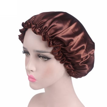 Ρύθμιση καπέλων ντους Hair Satin Bonnet for Sleeping Καπάκι ντους Μεταξωτό καπό Γυναικείο κάλυμμα κεφαλής νυχτερινής ύπνου