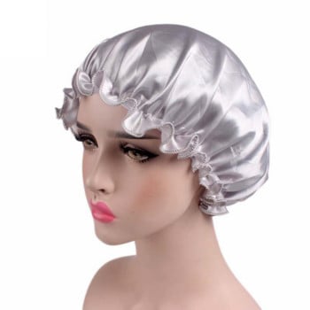 Ρύθμιση καπέλων ντους Hair Satin Bonnet for Sleeping Καπάκι ντους Μεταξωτό καπό Γυναικείο κάλυμμα κεφαλής νυχτερινής ύπνου