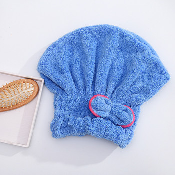 Микрофибър Бързо изсушаване на косата Хавлиена кърпа за баня СПА капачка за кърпа с панделка Аксесоари за баня Бонета за жени Дизайнерска шапка за душ