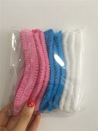 Karstā izpārdošana 10 gab. Neaustas vienreizējās lietošanas dušas cepures, kroku pretputekļu cepures sievietēm vīriešiem vīriešu vannas cepures spa frizētavā Skaistumkopšanas aksesuāri