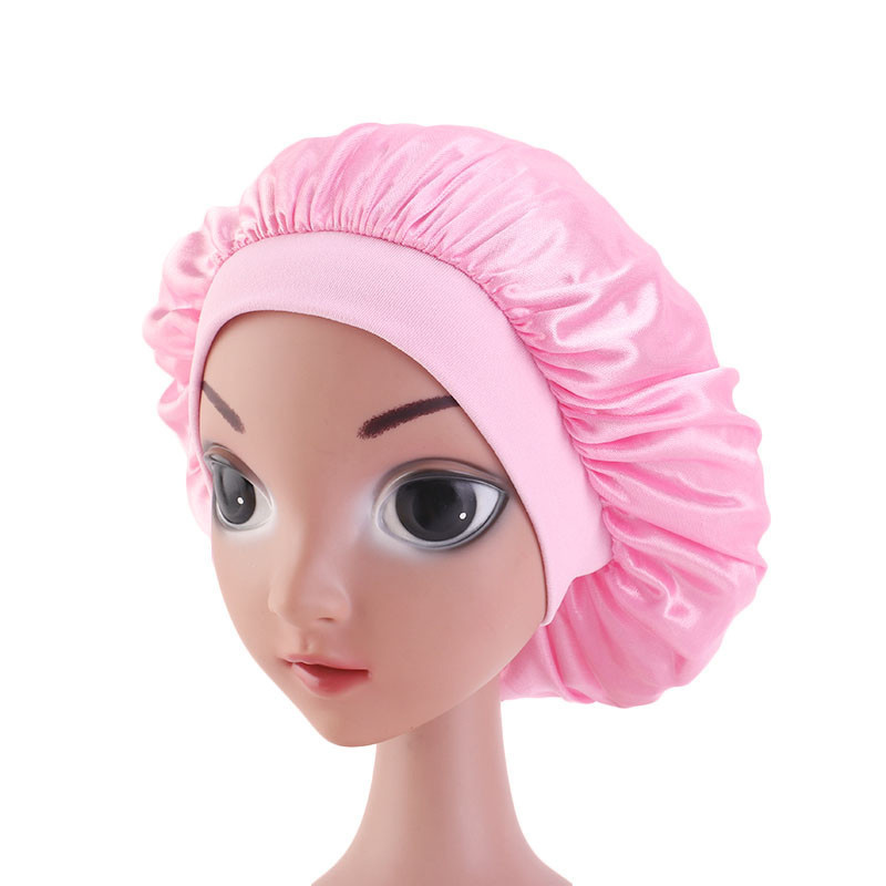 Dječja satenska svilena kapa s šeširom Široka elastična traka za djevojčice Jednobojna noćna kapa za spavanje Kape za tuširanje Umotani visokokvalitetni dodaci za kosu