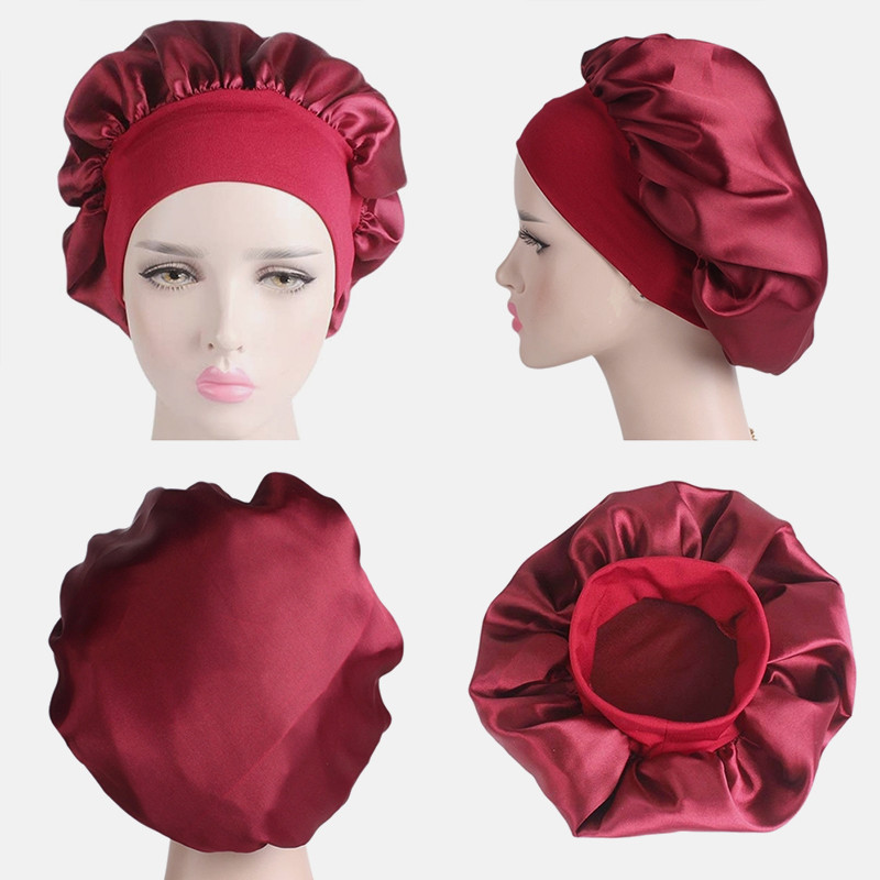 Nova ženska velika veličina Beauty Print Satenska svilena kapa za spavanje Noćna kapa Poklopac za glavu Prednjica za kovrčavu kosu Šešir