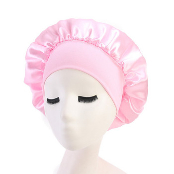 Προσαρμογή Καπέλο Styling Hair Styling Satin Bonnet με φαρδύ γείσο υψηλής ελαστικής κεφαλής με νυχτερινό καπέλο Γυναικείο καπέλο για τον ύπνο Καπέλο περιποίησης μαλλιών