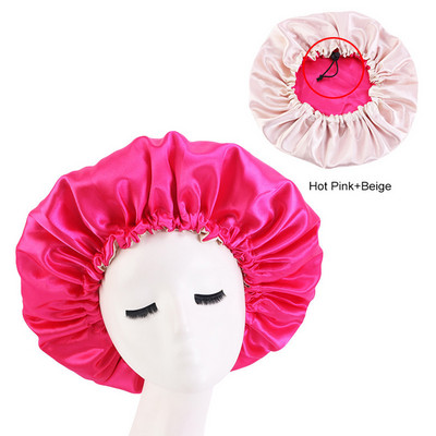 Capota ajustabila din satin Capota de somn Capota din satin matasos pentru dormit de noapte Boneta de par Șampon rezistent la apă Accesoriu pentru baie Salon de coafură