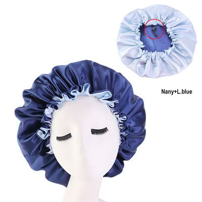 Capota ajustabila din satin Capota de somn Capota din satin matasos pentru dormit de noapte Boneta de par Șampon rezistent la apă Accesoriu pentru baie Salon de coafură