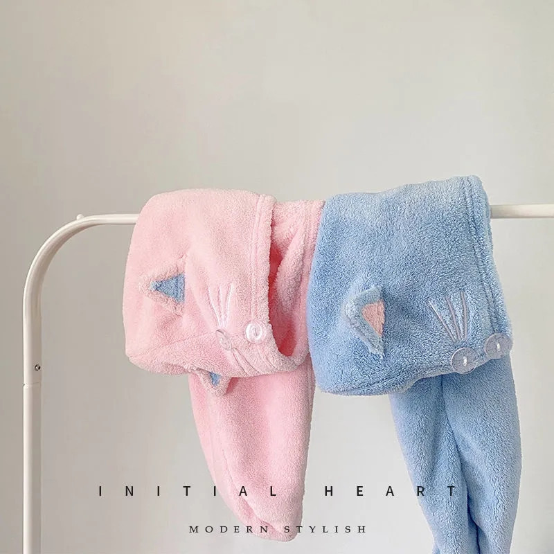 Slatka mačja kapa za dlaku Ručnik za kosu od mikrovlakana Duga kosa Šešir za brzo sušenje Ručnik za kupanje Jako upijanje vode Ženski omot Ručnik za brisanje kose