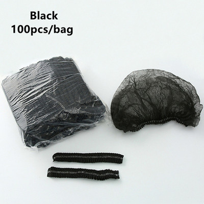 100 gab vienreizējās lietošanas kroku, elastīga sieta formas neausta vannas cepure skropstu pieaudzēšanai, caurspīdīga ūdensizturīga matu cepure dušas vāciņš