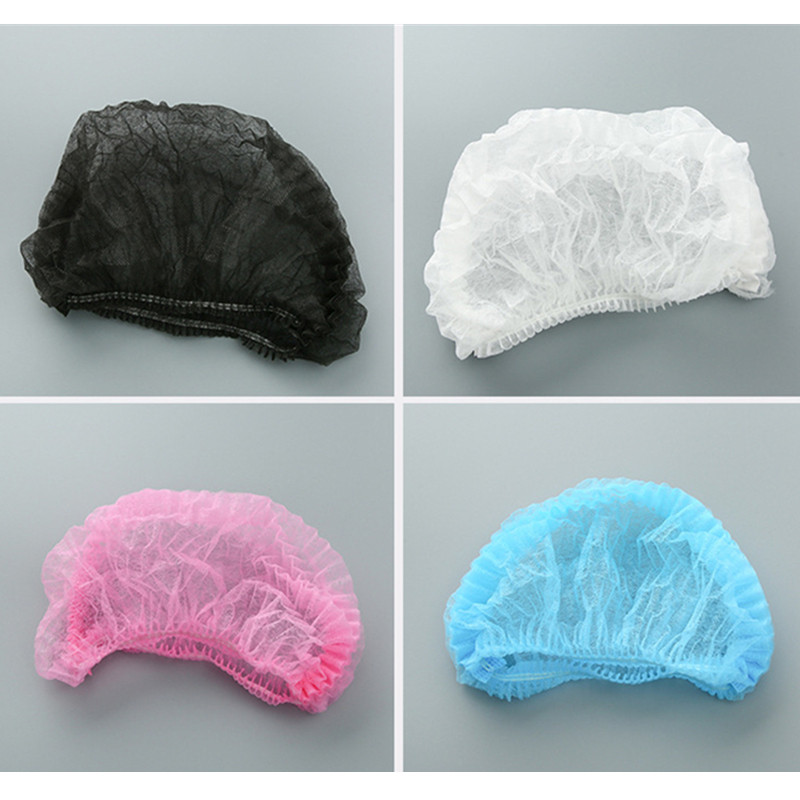 100 gab vienreizējās lietošanas kroku, elastīga sieta formas neausta vannas cepure skropstu pieaudzēšanai, caurspīdīga ūdensizturīga matu cepure dušas vāciņš