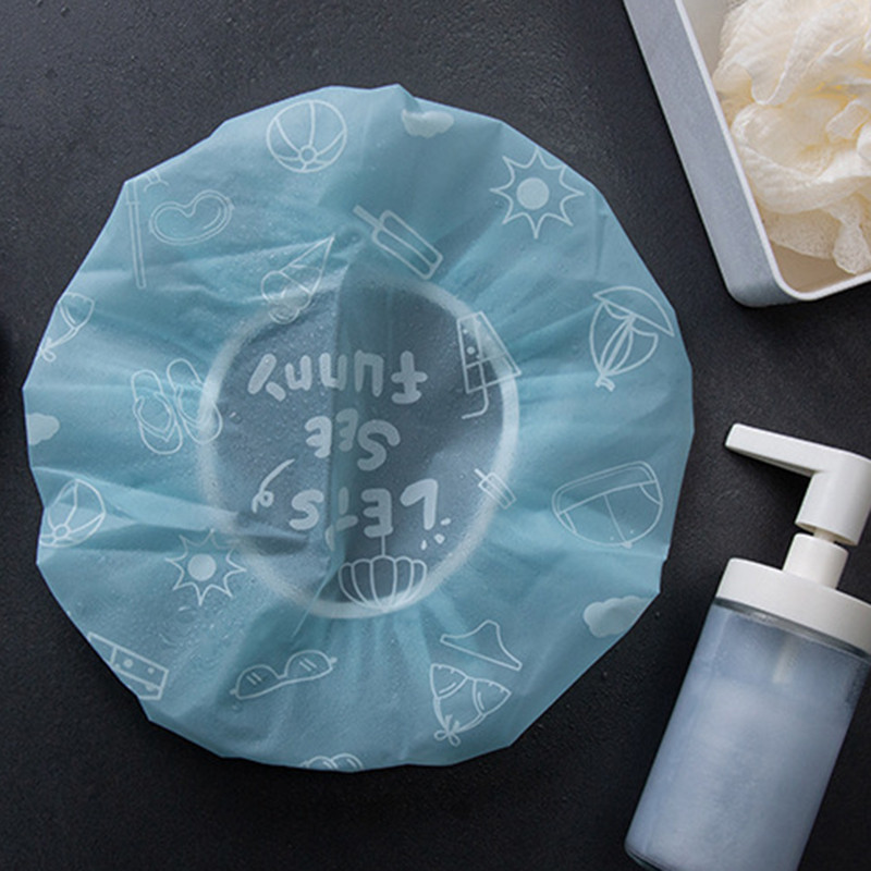 Crtana vodootporna kapa za tuširanje Ženska kapa za kosu za tuširanje Kapa za kosu za kupanje Elastična kapa za tuširanje za tuširanje Kupaonski alat