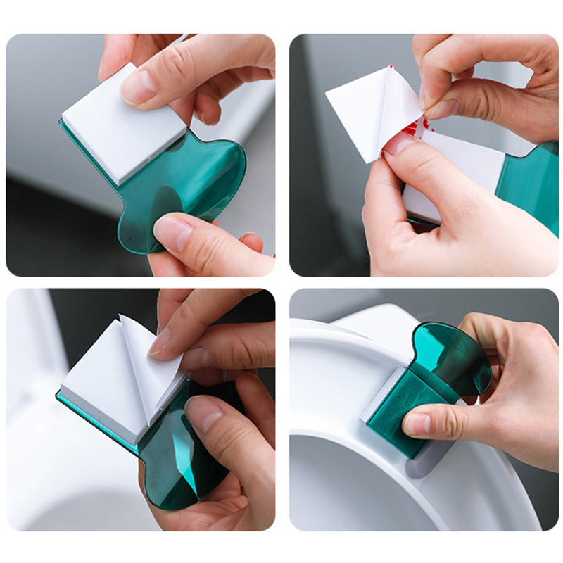 Skaidrus tualeto sėdynės keltuvas sustorėja plastikinis klozeto dangčio laikiklis Venkite liesti tualeto dangčio rankeną Vonios kambario gaminiai Priedai