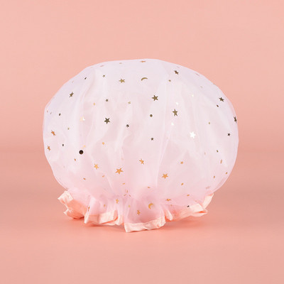 Kahekihiline tähistaeva disainiga paks veekindel dušimüts Tähemustriga Vannitoa Juuksuritarbed Vannimüts