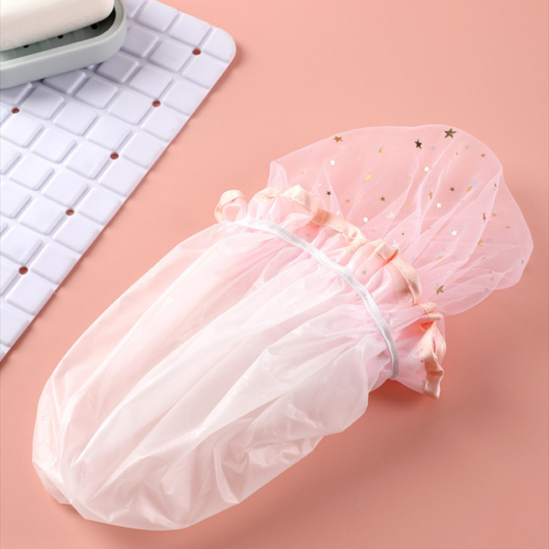 Kahekihiline tähistaeva disainiga paks veekindel dušimüts Tähemustriga Vannitoa Juuksuritarbed Vannimüts