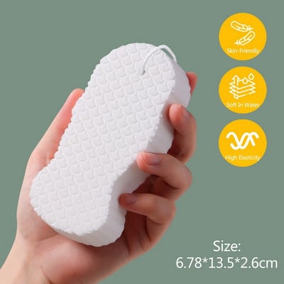 Ștergetul de baie cu burete 3D Ștergetul moale cu burete de baie Perie fără durere Frecare Perii de baie Bureți Scrubber pentru corp Perii de duș Tampă de curățare