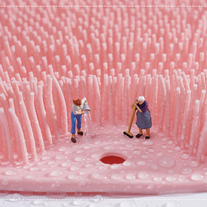 Masāžas spilventiņš dušas pēdu masāžas paklājs Skrubis muguras vannas birste Silikona ar piesūcekni Vannas pretslīdes skrubis Notīriet mirušo ādu