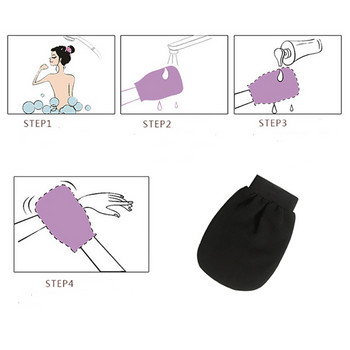 Hotsale βούρτσα μπάνιου καθαριστή σώματος σιλικόνης 1 τεμάχιο διπλής όψης Hammam Scrub Mitt Magic Peeling Glove Exfoliating Tan Removal Mitt