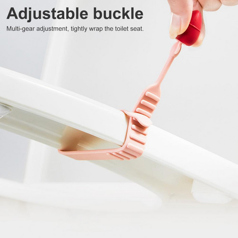 Ērts pretslīdēšanas darbu taupošs tualetes vāks Paceļams sēdekļa roktura turētājs Elastīgs tualetes sēdekļa gredzena rokturis Vannas istabas piederumi