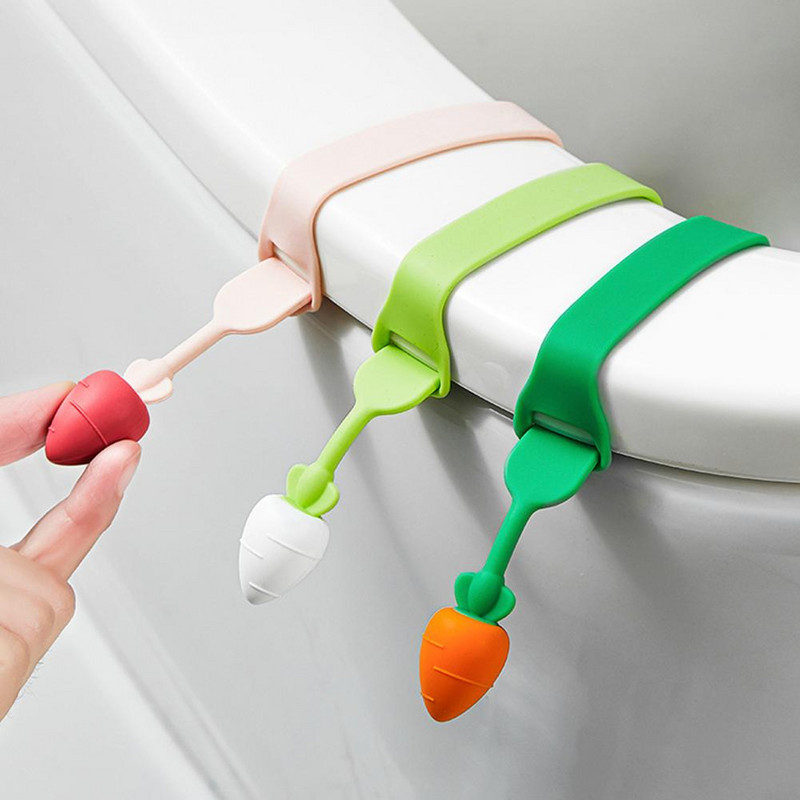 Ērts pretslīdēšanas darbu taupošs tualetes vāks Paceļams sēdekļa roktura turētājs Elastīgs tualetes sēdekļa gredzena rokturis Vannas istabas piederumi